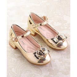 Cute Walk by Babyhug Ballerinas with Buckle Closure & Bow Applique -  Silver