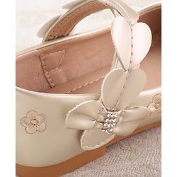 Cute Walk by Babyhug Ballerina with Velcro Closure & Floral Print - Golden