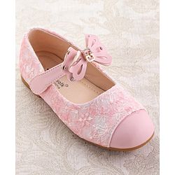 Cute Walk by Babyhug Ballerina with Velcro Closure & Bow Applique - Pink