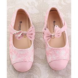Cute Walk by Babyhug Ballerina with Velcro Closure & Bow Applique - Pink