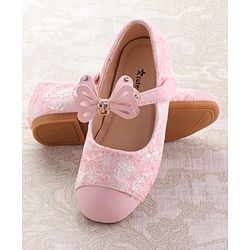 Cute Walk by Babyhug Ballerina with Velcro Closure & Bow Applique - Pink