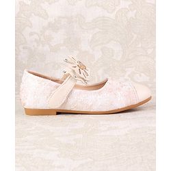Cute Walk by Babyhug Ballerina with Velcro Closure & Bow Applique - Beige