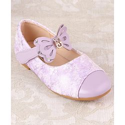 Cute Walk by Babyhug Ballerina with Velcro Closure & Bow Applique - Beige
