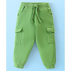 Babyhug Single Jersey Knit Full Sleeves T-Shirt & Lounge Pants Set With Animal Print - White & Green