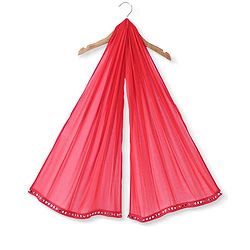 Babyhug Woven Sleeveless Sequinned & Floral Embroidered Choli With Lehenga and Georgette Dupatta - Hot Pink