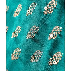 Babyhug Woven Short Puffed Sleeves Brocade Pattu Pavada Lehenga Choli & Dupatta Set- Fuschia