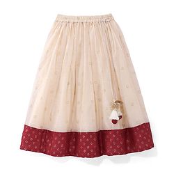 Babyhug Woven Short Sleeves Brocade Pattu Pavada Lehenga Choli & Dupatta Set - Beige & Maroon