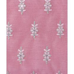 Babyhug Woven Sleeveless Embroidered Choli with Net Lehenga and Sequinned Detailing Dupatta Set - Pink