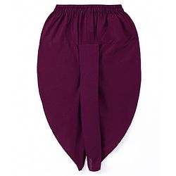 Babyhug Woven Full Sleeves Kurta Dhoti Set with Floral Embroidery - Purple