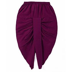 Babyhug Woven Full Sleeves Kurta Dhoti Set with Floral Embroidery - Purple