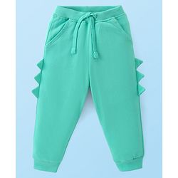 Babyhug Cotton Knit Raglan Sleeves T-Shirt & Lounge Pants Set With Alligator Print - White & Green