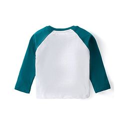 Babyhug Single Jersey Knit Full Sleeves T-Shirt & Lounge Pants Set With Mountain Print - White & Beige