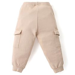 Babyhug Single Jersey Knit Full Sleeves T-Shirt & Lounge Pants Set With Mountain Print - White & Beige
