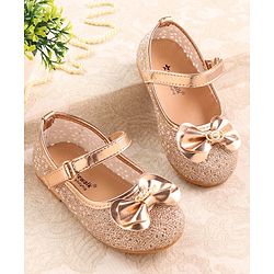Cute Walk by Babyhug Ballerina with Velcro Closure & Bow Applique - Gold