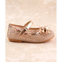 Cute Walk by Babyhug Ballerina with Velcro Closure & Bow Applique - Gold