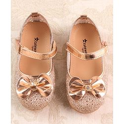 Cute Walk by Babyhug Ballerina with Velcro Closure & Bow Applique - Gold