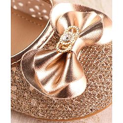 Cute Walk by Babyhug Ballerina with Velcro Closure & Bow Applique - Gold