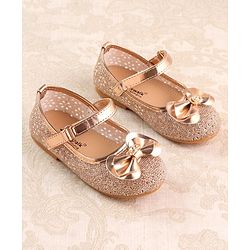 Cute Walk by Babyhug Ballerina with Velcro Closure & Bow Applique - Gold