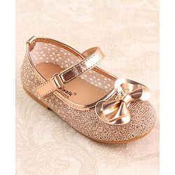 Cute Walk by Babyhug Ballerina with Velcro Closure & Bow Applique - Gold