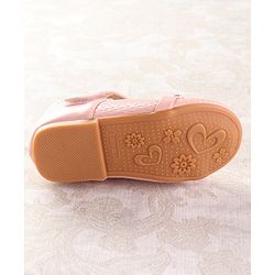 Cute Walk by Babyhug Velcro Closure Ballerina with Pearls & Heart Applique - Pink