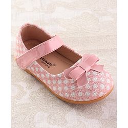 Cute Walk by Babyhug Velcro Closure Ballerina with Bow Applique - Pink