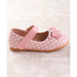 Cute Walk by Babyhug Velcro Closure Ballerina with Bow Applique - Pink