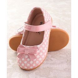 Cute Walk by Babyhug Velcro Closure Ballerina with Bow Applique - Pink