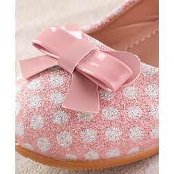 Cute Walk by Babyhug Velcro Closure Ballerina with Bow Applique - Pink
