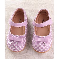 Cute Walk by Babyhug Velcro Closure Ballerina with Bow Applique - Pink