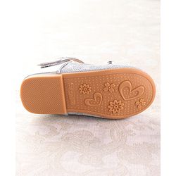 Cute Walk by Babyhug Ballerina with Velcro Closure & Bow Applique - Silver