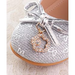 Cute Walk by Babyhug Ballerina with Velcro Closure & Bow Applique - Silver