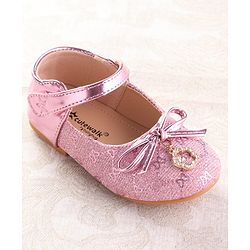 Cute Walk by Babyhug Ballerina with Velcro Closure & Bow Applique - Silver