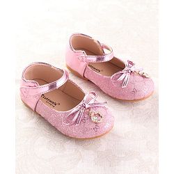 Cute Walk by Babyhug Ballerina with Velcro Closure & Bow Applique - Silver