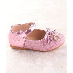 Cute Walk by Babyhug Ballerina with Velcro Closure & Bow Applique - Silver