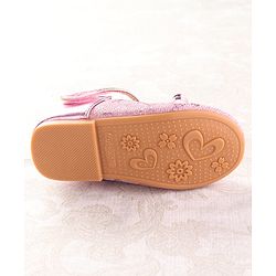 Cute Walk by Babyhug Ballerina with Velcro Closure & Bow Applique - Silver