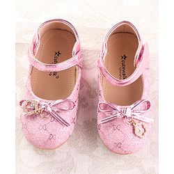 Cute Walk by Babyhug Ballerina with Velcro Closure & Bow Applique - Silver