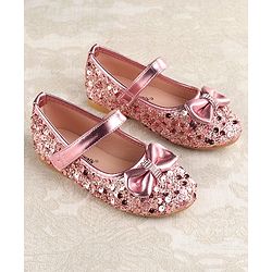 Cute Walk by Babyhug Ballerina With Sequins & Bow Applique - Pink