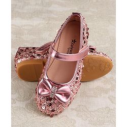 Cute Walk by Babyhug Ballerina With Sequins & Bow Applique - Pink