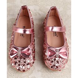 Cute Walk by Babyhug Ballerina With Sequins & Bow Applique - Pink