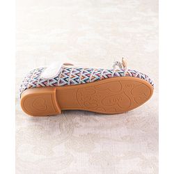 Cute Walk by Babyhug Ballerinas with Velcro Closure  Chevron Print & Bow Applique - Black
