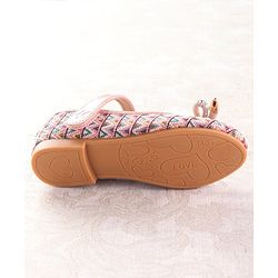 Cute Walk by Babyhug Ballerinas with Velcro Closure  Chevron Print & Bow Applique - Black