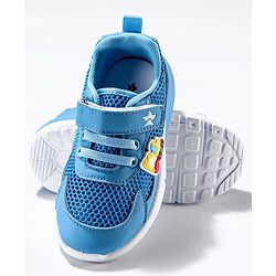 Cute Walk by Babyhug Sneaker Shoes with Vecro Closure & Construction Vehicle Appliques - Blue