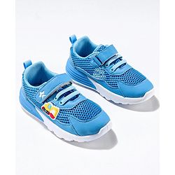 Cute Walk by Babyhug Sneaker Shoes with Vecro Closure & Construction Vehicle Appliques - Blue