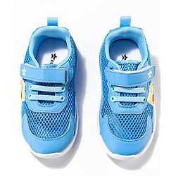 Cute Walk by Babyhug Sneaker Shoes with Vecro Closure & Construction Vehicle Appliques - Blue
