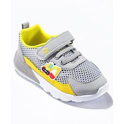Cute Walk by Babyhug Sneaker Shoes with Vecro Closure & Construction Vehicle Appliques - Blue