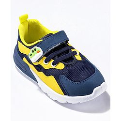 Cute Walk by Babyhug Sneaker Shoes with Vecro Closure &  Crocodile Appliques - Navy