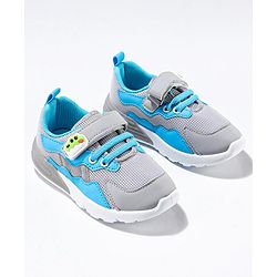 Cute Walk by Babyhug Sneaker Shoes with Vecro Closure &  Crocodile Appliques - Grey