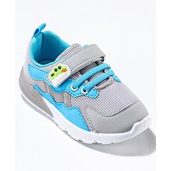 Cute Walk by Babyhug Sneaker Shoes with Vecro Closure &  Crocodile Appliques - Grey