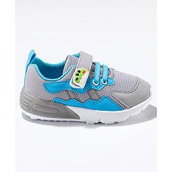 Cute Walk by Babyhug Sneaker Shoes with Vecro Closure &  Crocodile Appliques - Grey
