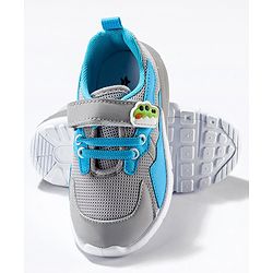 Cute Walk by Babyhug Sneaker Shoes with Vecro Closure &  Crocodile Appliques - Grey
